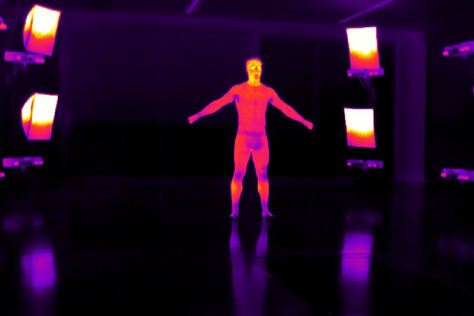 Capture of a man with thermical view - MOVE4D dynamic body scanner